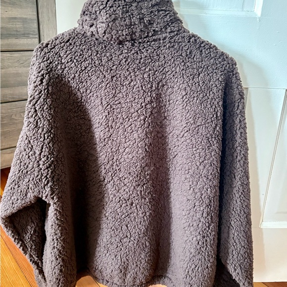 Athleta Brown Sherpa Half-Zip Pullover - Picture 3 of 4